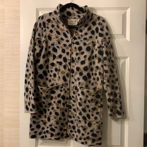 Anthropologie Field Flower Miena Spotted Wool Sweater Coat